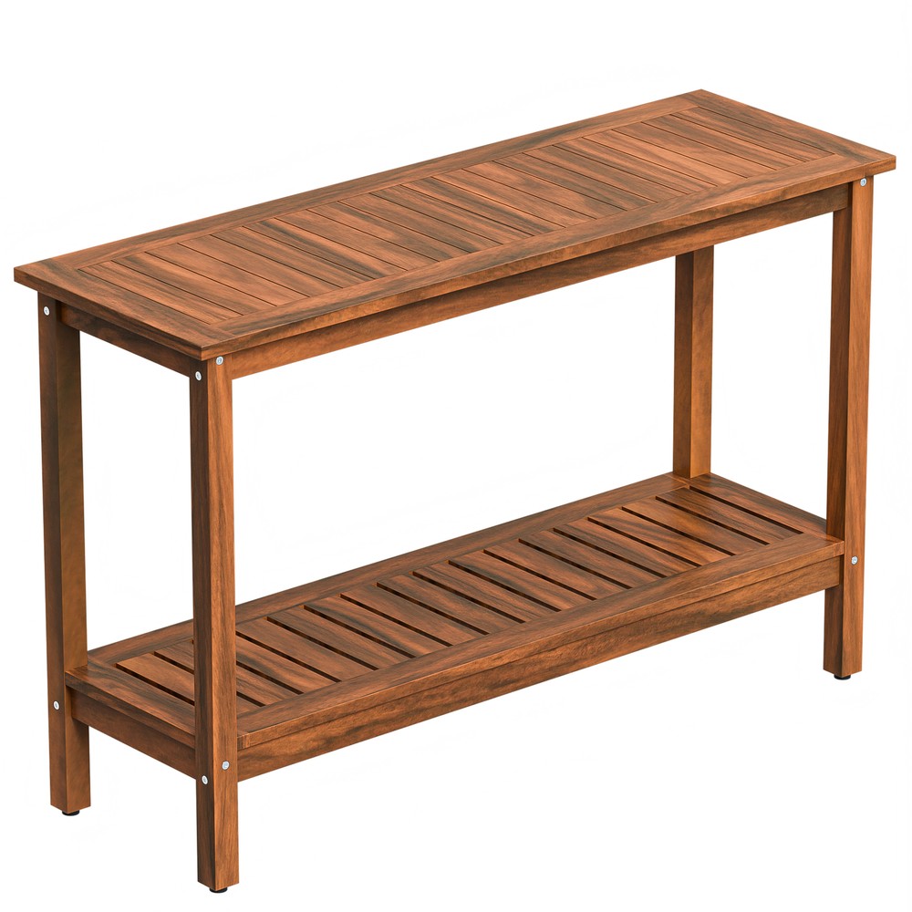 48" Console Table with Storage Behind Couch Sofa Table w/ Shelves For Garden
