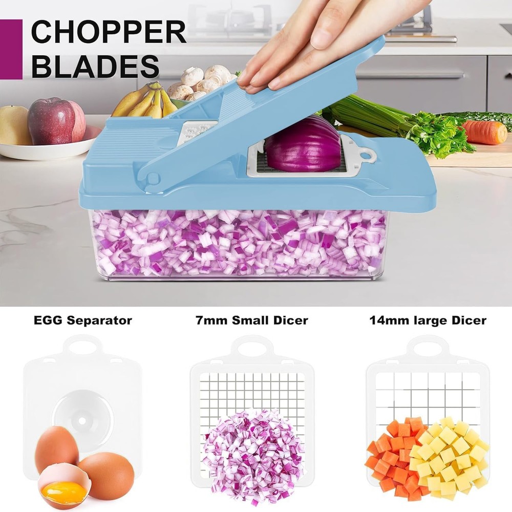 12-in-1 Multifunctional Vegetable Chopper with Container