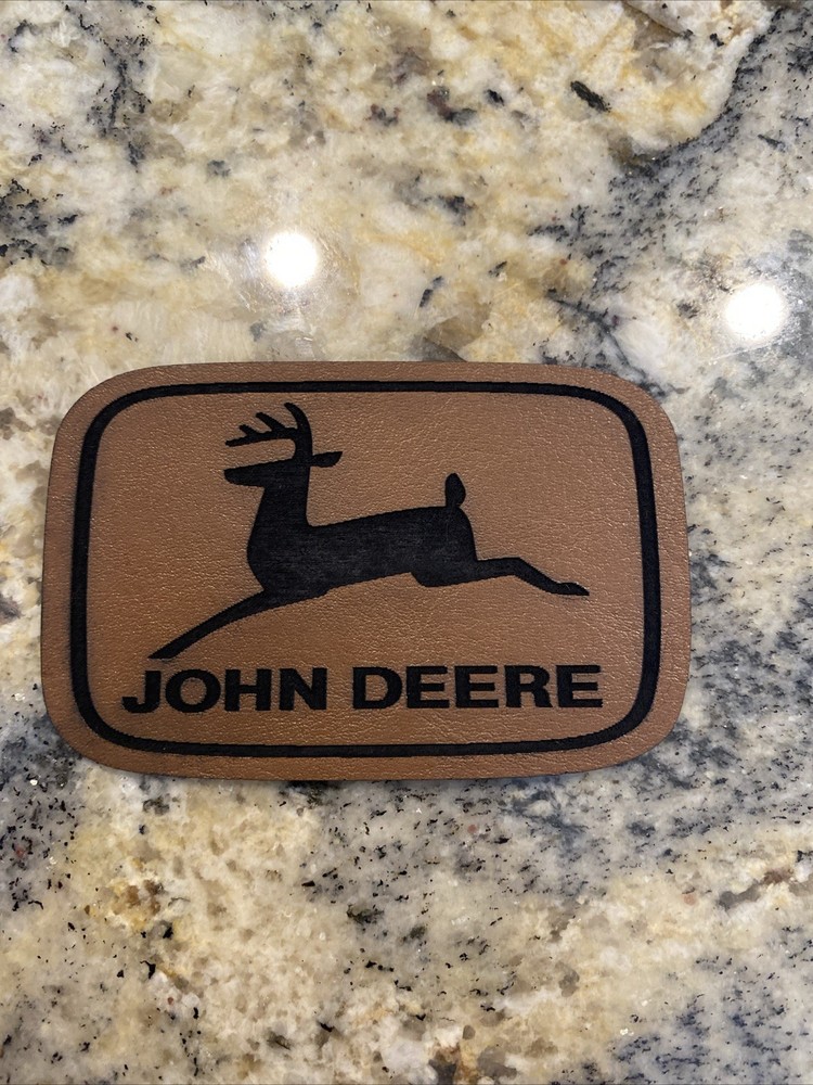 John Deere Logo Leatherette Patch With Adhesive Backing For Iron On