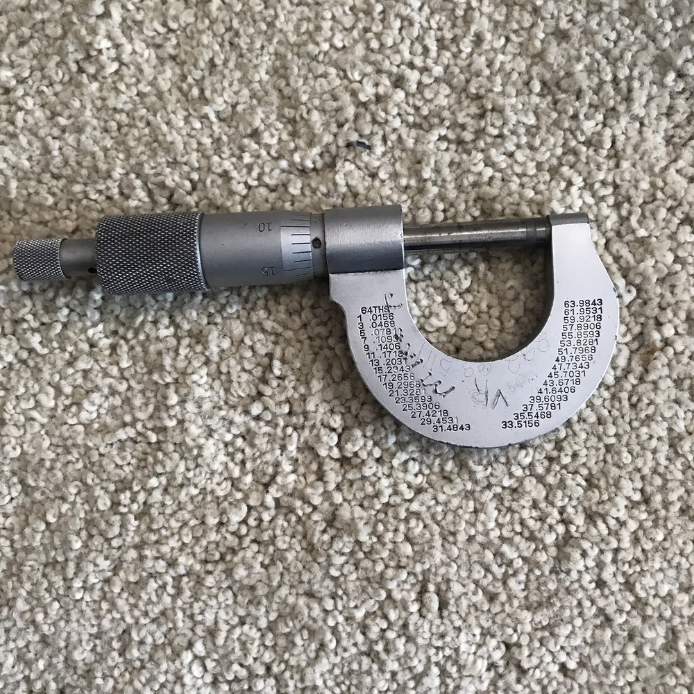 Fowler Outside Micrometer 0-1" Range .0001" Graduation