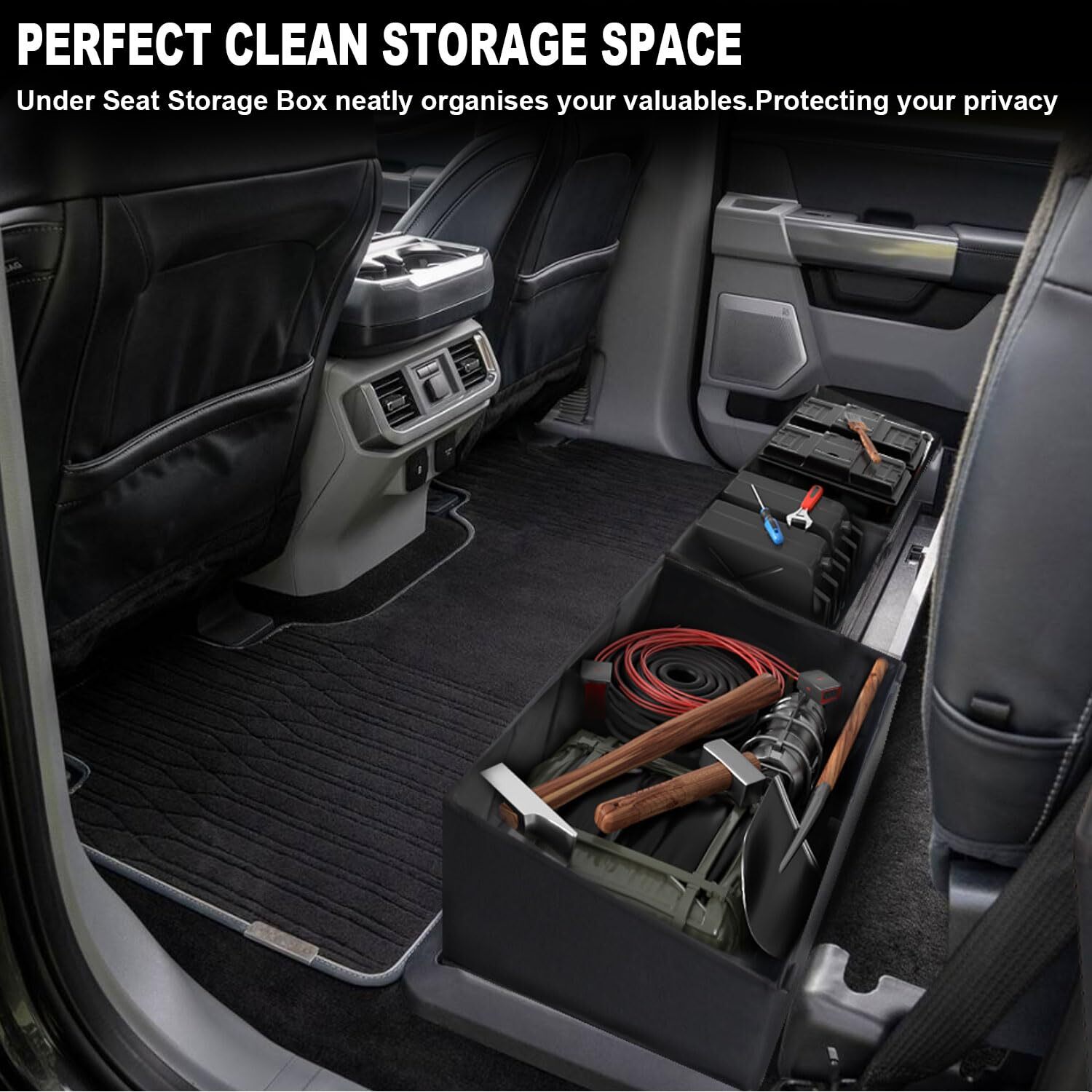 Under Seat Storage Box For 2019-2025 Chevy Silverado 1500 & GMC Sierra 1500