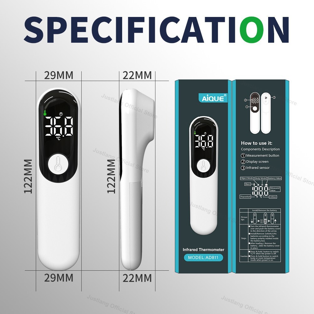 Rechargeable baby handheld mini electronic ear temperature thermometer