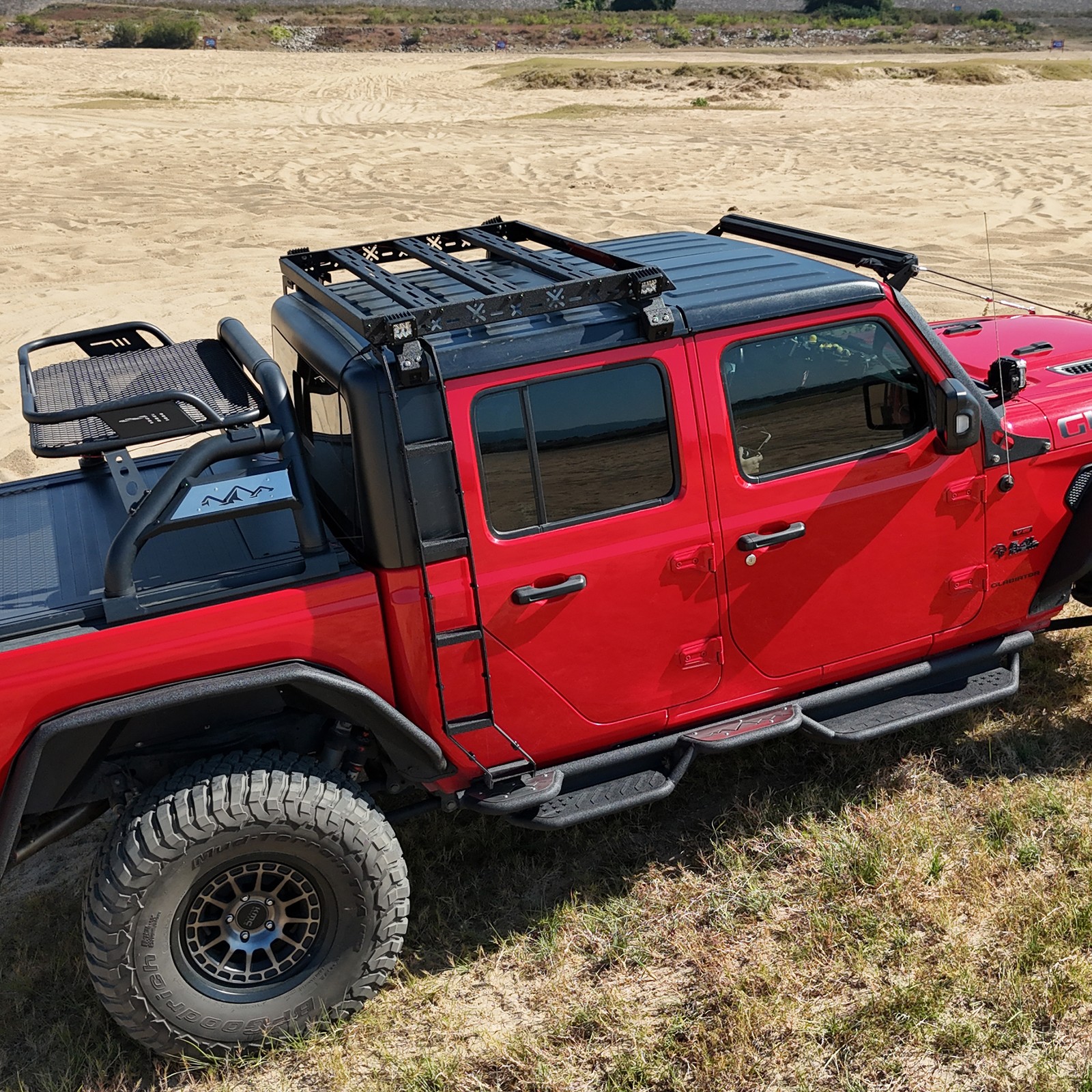 Roof Rack Cargo Luggage Carrier fits 2018-2026 Jeep Gladiator JT With 2 Ladders