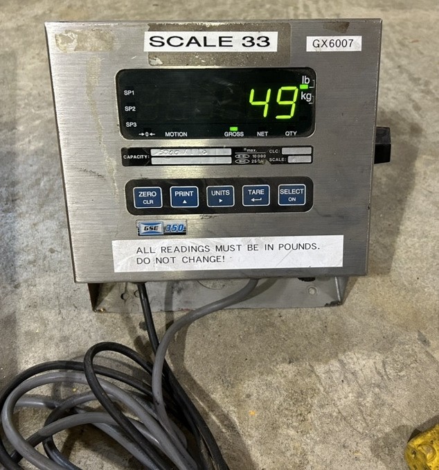 GSE Scale Systems Model 350 w/ 4'x4' platform 5000 lb capacity