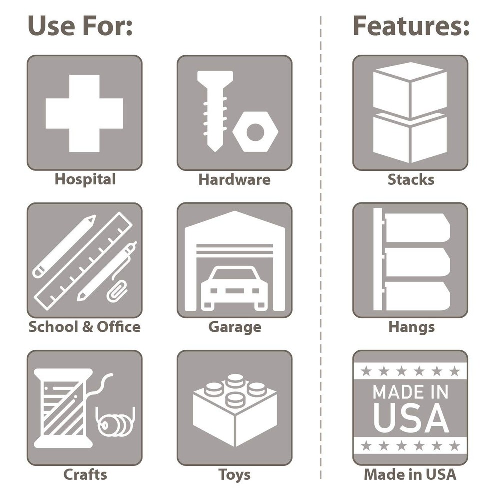 Stackable Plastic Storage Bins for Garage, Pantry, Crafts, 12-Pack, Blue