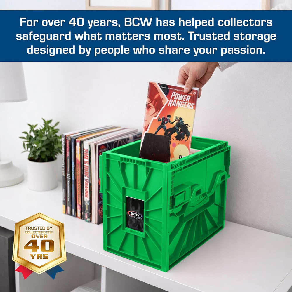 Short Comic Book Bin | Holds 150 Comics | Stackable Plastic Storage | Acid-Free