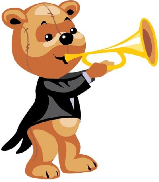 30 Custom Trumpet Bear Personalized Address Labels