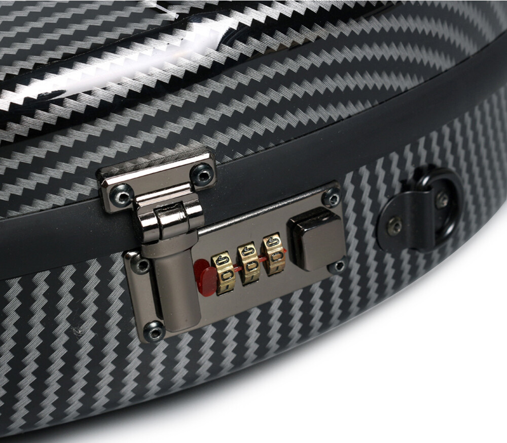 4/4 Violin Case Black Strong Carbon Fiber Violin Cases with Code Lock&Back Strap