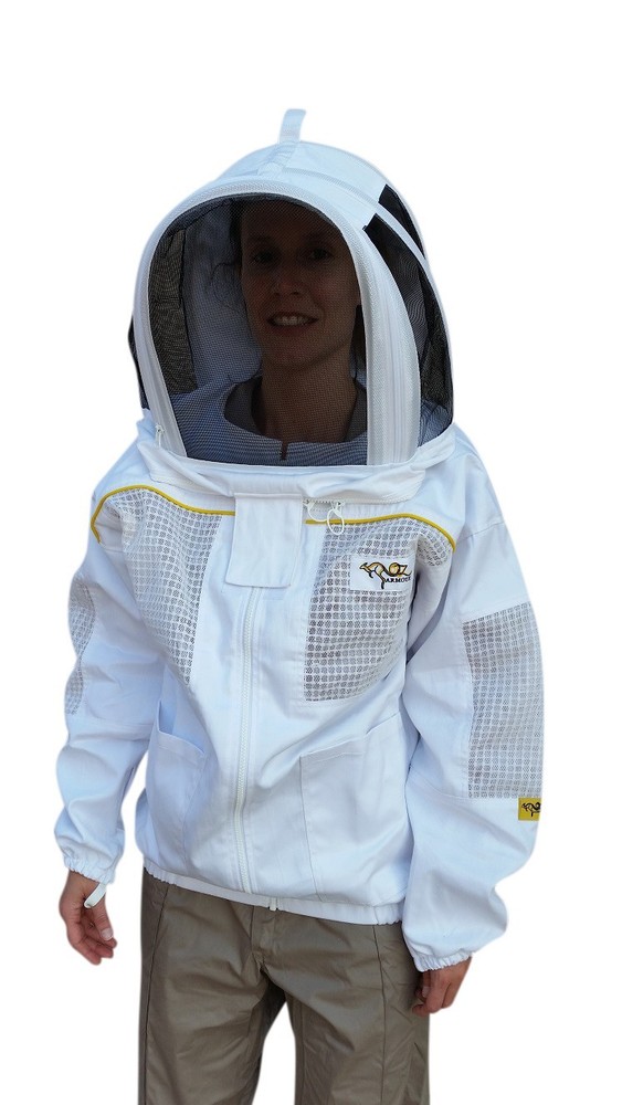 OZ ARMOUR BEEKEEPING JACKET POLY COTTON VENTILATED WITH OPTIONAL GLOVES