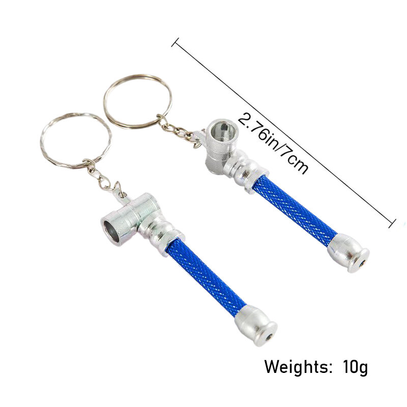 Multiple Quantity Random Color Metal Tobacco Pipe Convenient Keychain Mini Pipe