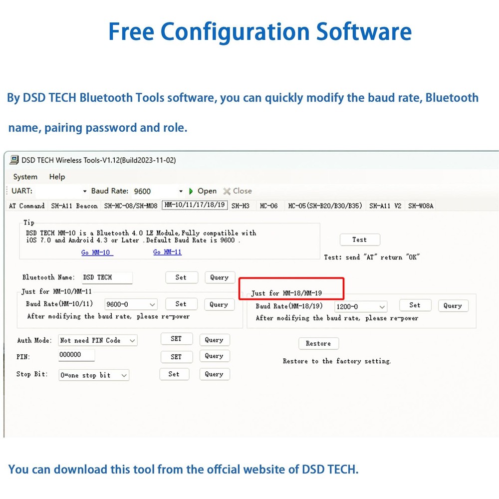 SH-B30-BLE RS232 to Bluetooth 5.0 BLE Adapter, Converter, iOS, Android, Serial