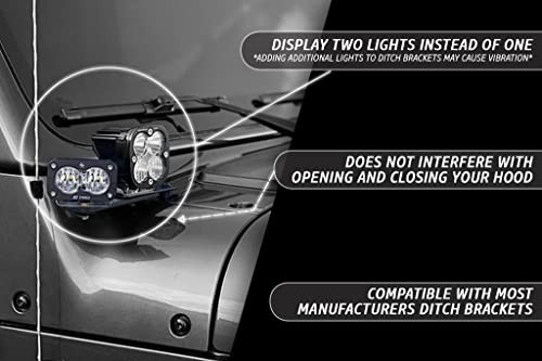 Ditch Light Bracket Extensions Pair | Compatible with Most Manufacturers