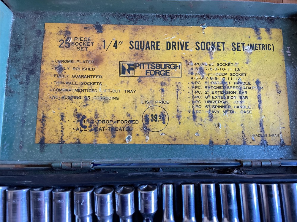 Pittsburgh Forge - 25 Piece 1/4” square drive socket, metric￼