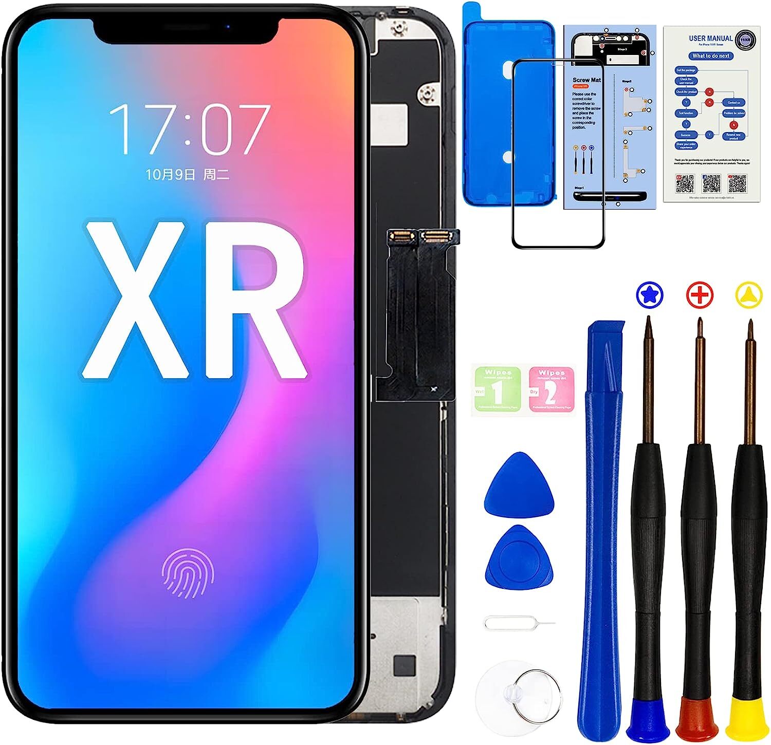 For iPhone XR LCD Display Touch Screen Replacement Digitizer Assembly A+ Quality