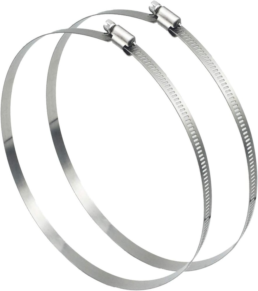 2Pcs 12"(Diameter) Adjustable 304 Stainless Steel Duct 12 -2Pcs, Silver