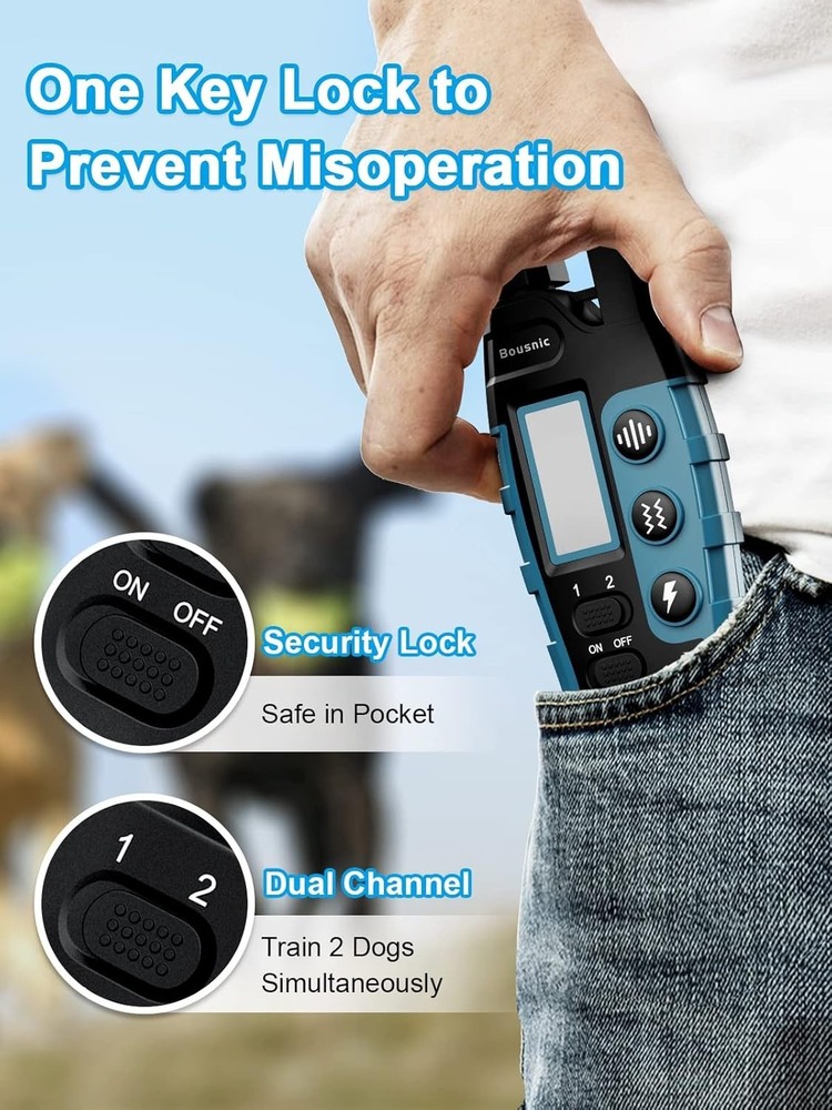 Safety Focused Training Collar for Dogs: Long Range & Custom Modes for All Sizes