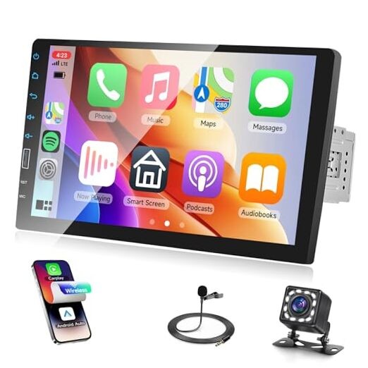 9'' Car Stereo Single Din Wireless Carplay Wireless Carplay Android auto