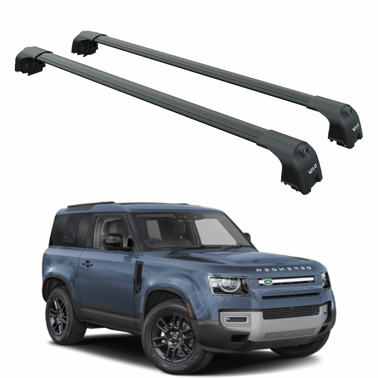 For Land Rover Defender 90 (2020-2026) Roof Rack Cross Bars T Slot Rail, Black