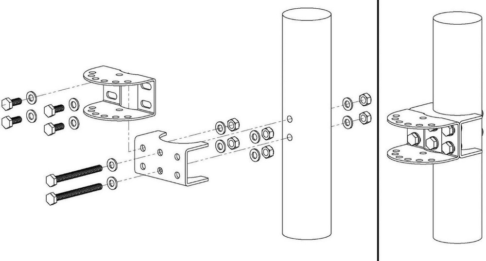 3” Round Post Adapter For Ghost Controls Gate Opener