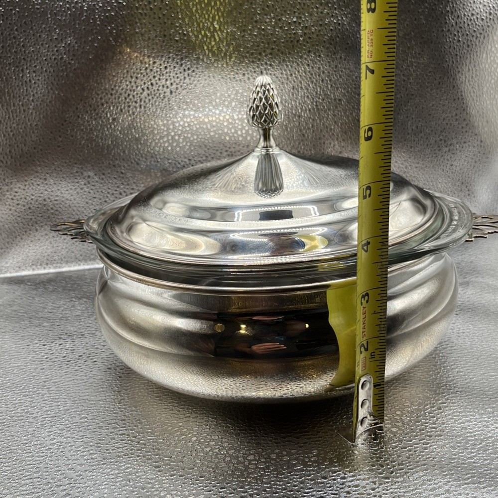 Vintage Reed & Barton Silver-Plated Covered Casserole with Pyrex Insert