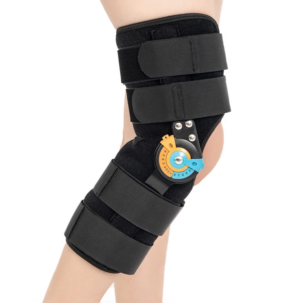 Hinged ROM Knee Brace Adjustable Immobilizer Medium M Left Or Right