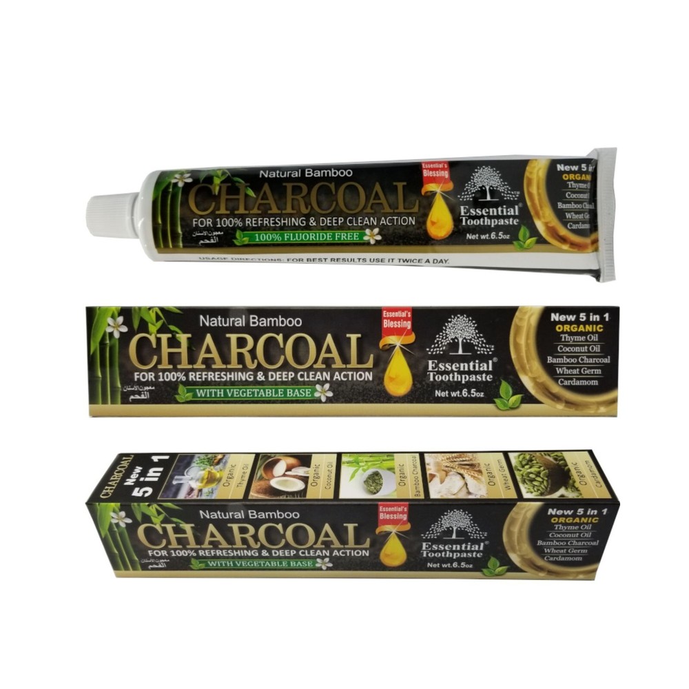 Charcoal Toothpaste, Natural & Organic Formula, Fluoride Free & Vegetable Base