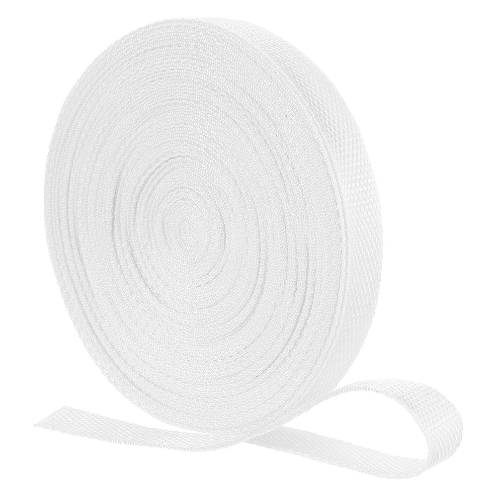 Nylon Webbing Strap, 22 Yards x 3/4" Polypropylene Flat Webbing Strap (White)