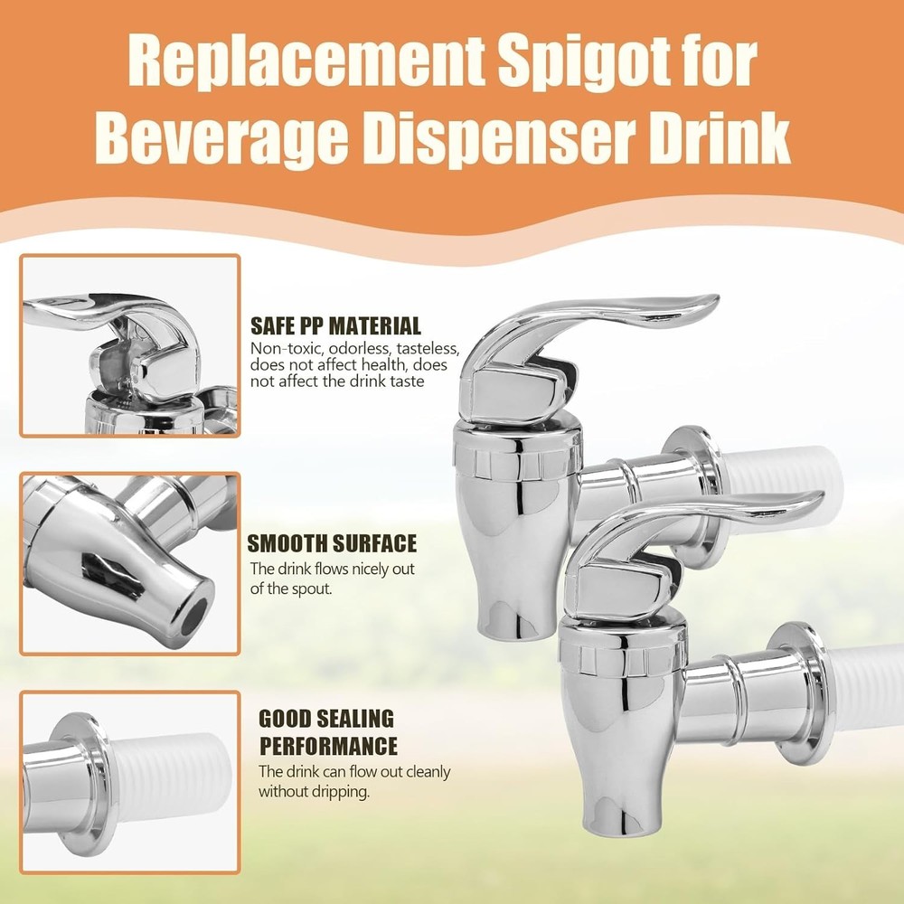 Durable Food-Grade Plastic Replacement Spigots – 2 Pack with Installation Kit