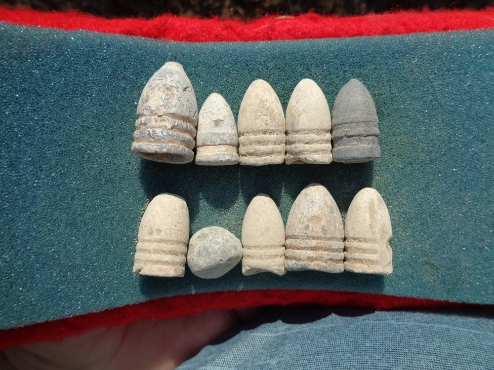 10 Different Various Confederate & Union Civil War Bullets P