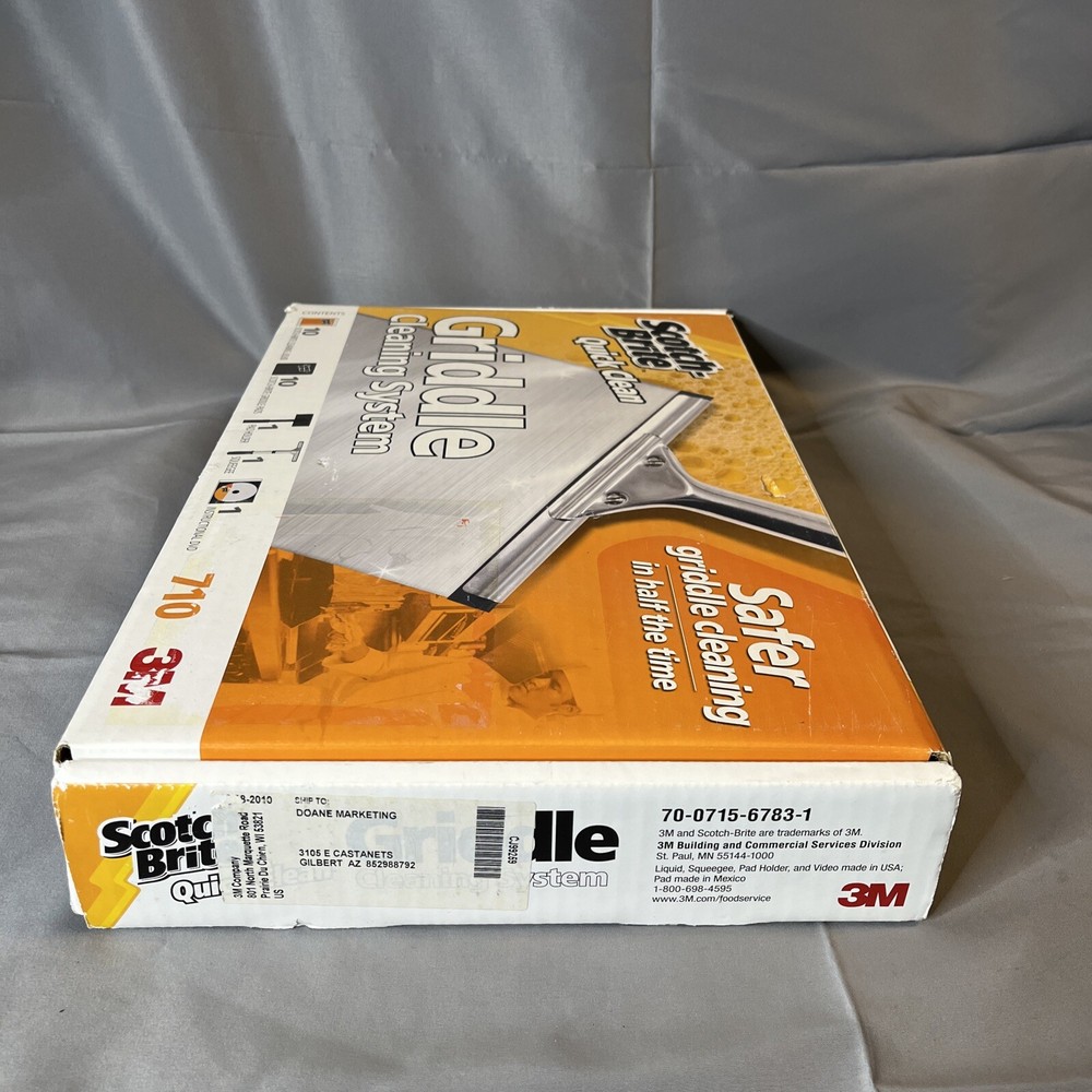 3M Scotch Brite 710 Quick Clean Cleaning Griddle System Starter Kit - Large Set