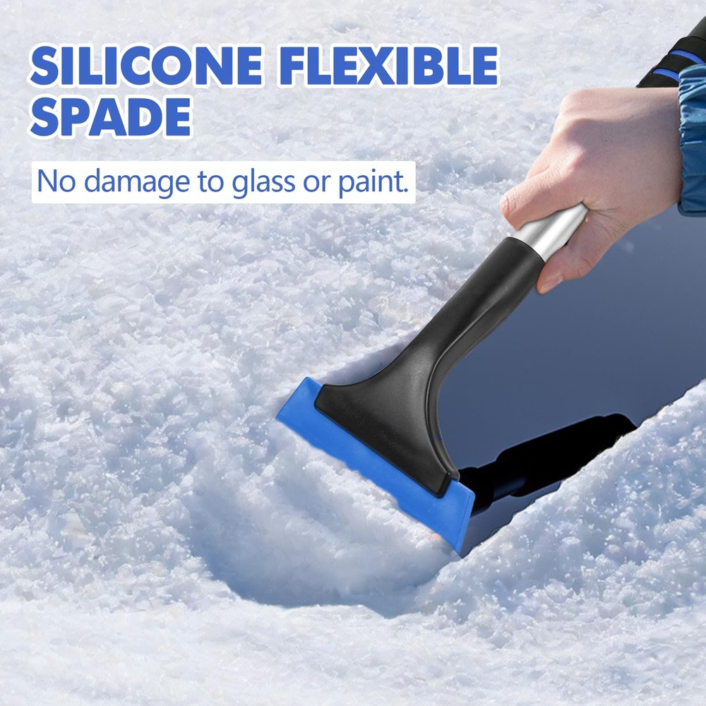 Hovom Ice Scraper for Car Windshield Window, Scratch Free Silicone Blue