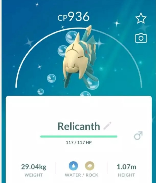✨ Shiny Relicanth ✨  P T C 80kStardust - Description