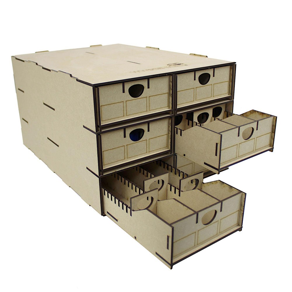 Loco & Rolling Stock Storage Box | 6x Multi-Compartment Drawers | Model Rail