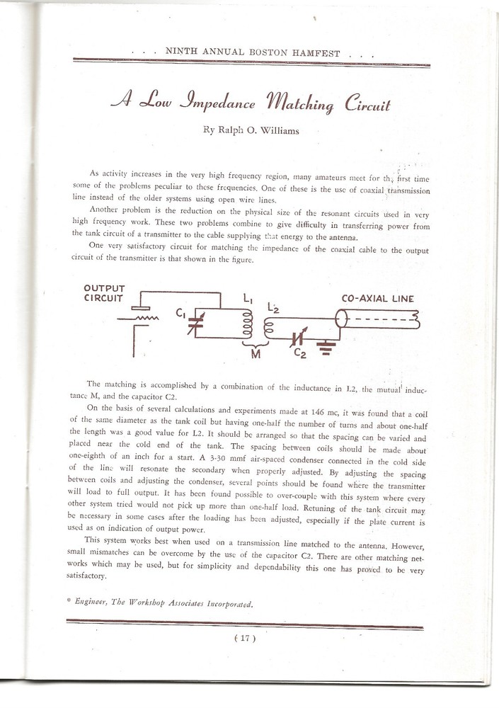 1946 Boston Hamfest Program - Ham Radio, Shortwave, Event Program - Oscilloscope