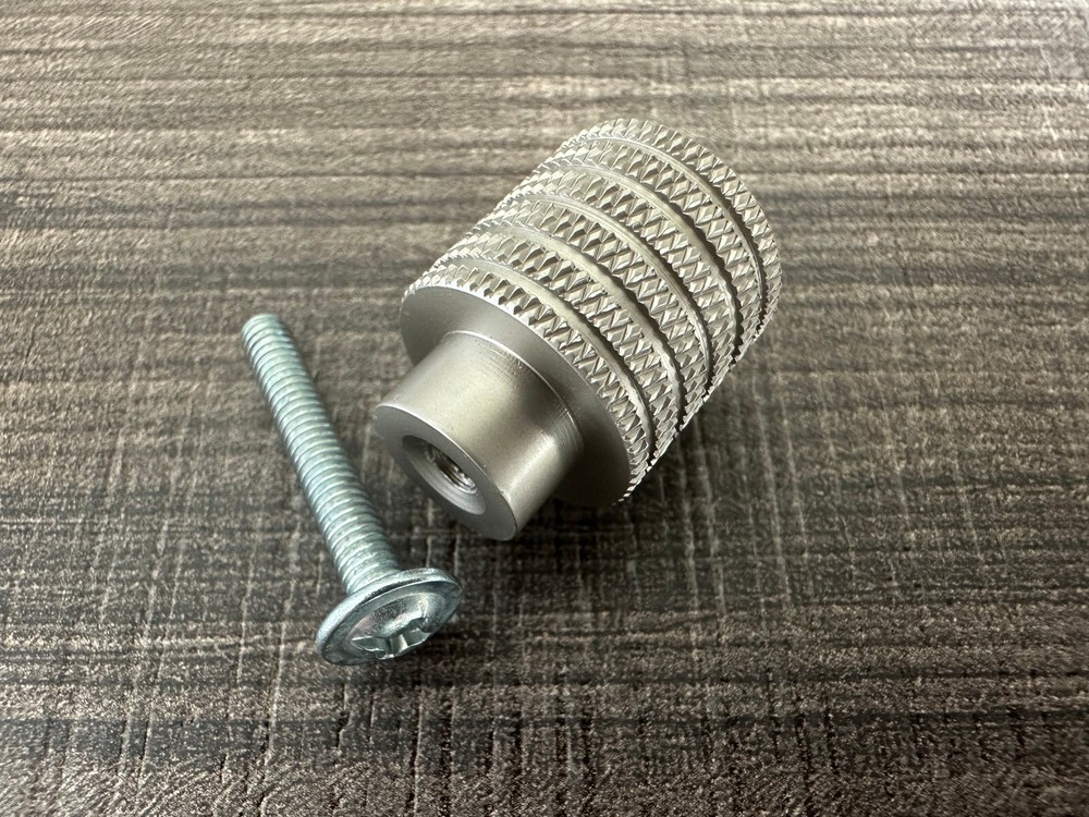 Knurled Cabinet Knob Small Round Solid Brass