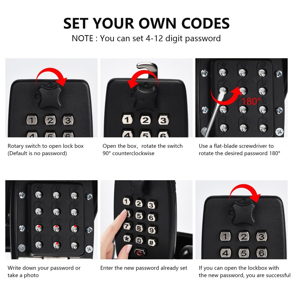 Key Lock Box for Outside Wall Mount - Waterproof Digital Code Realtor Lockbox...