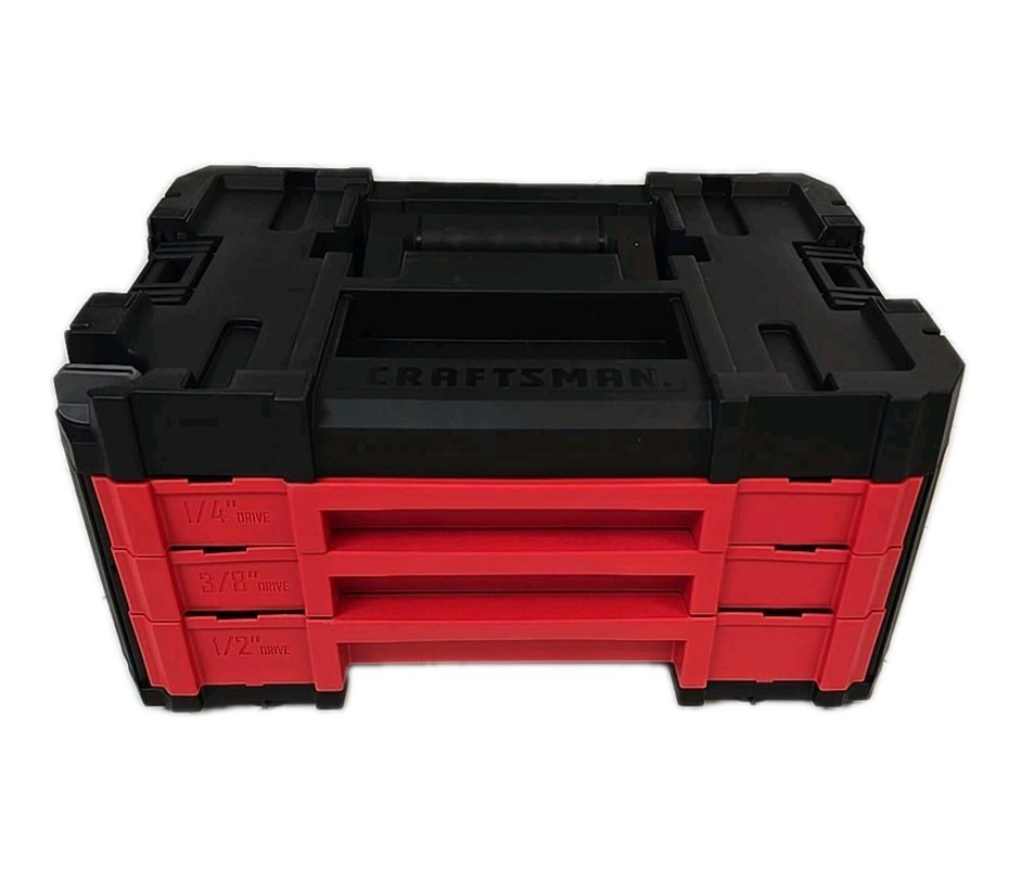 Empty Craftsman 3 Drawer Tool Case Versastack  242 PC *NO TOOLS, CASE ONLY*