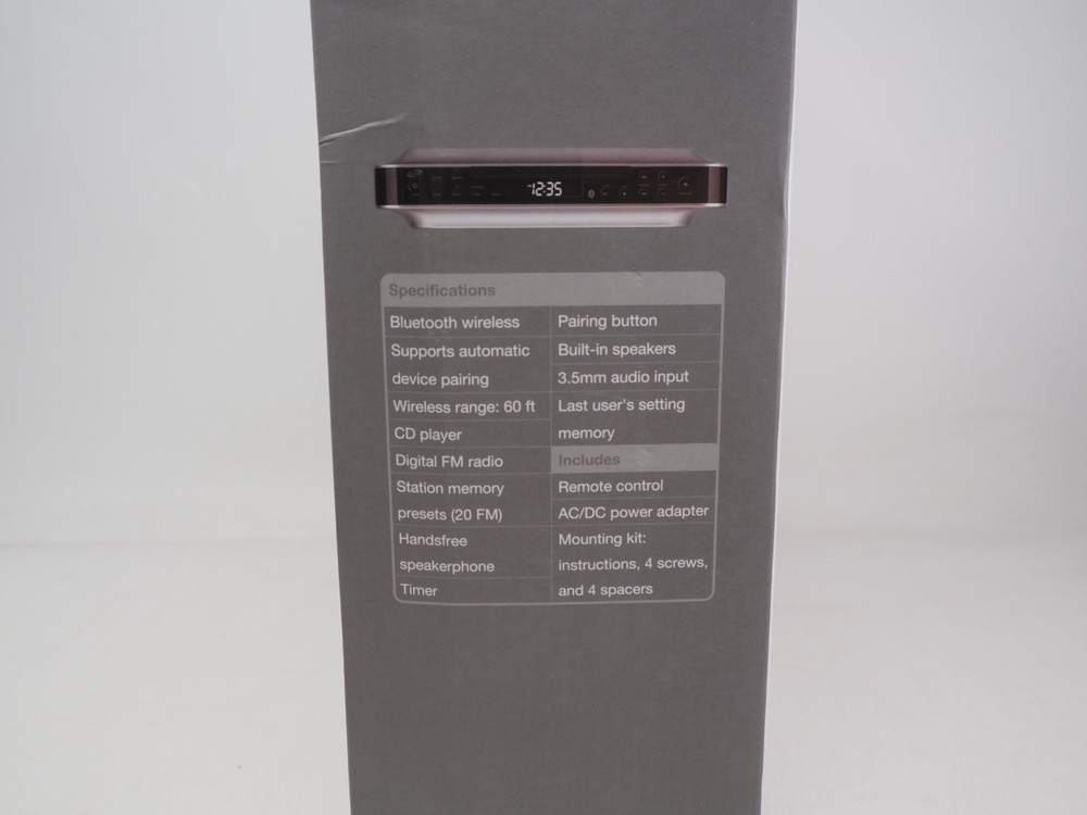 iLive IKBC384S Wireless Under Cabinet Bluetooth CD Player Radio System