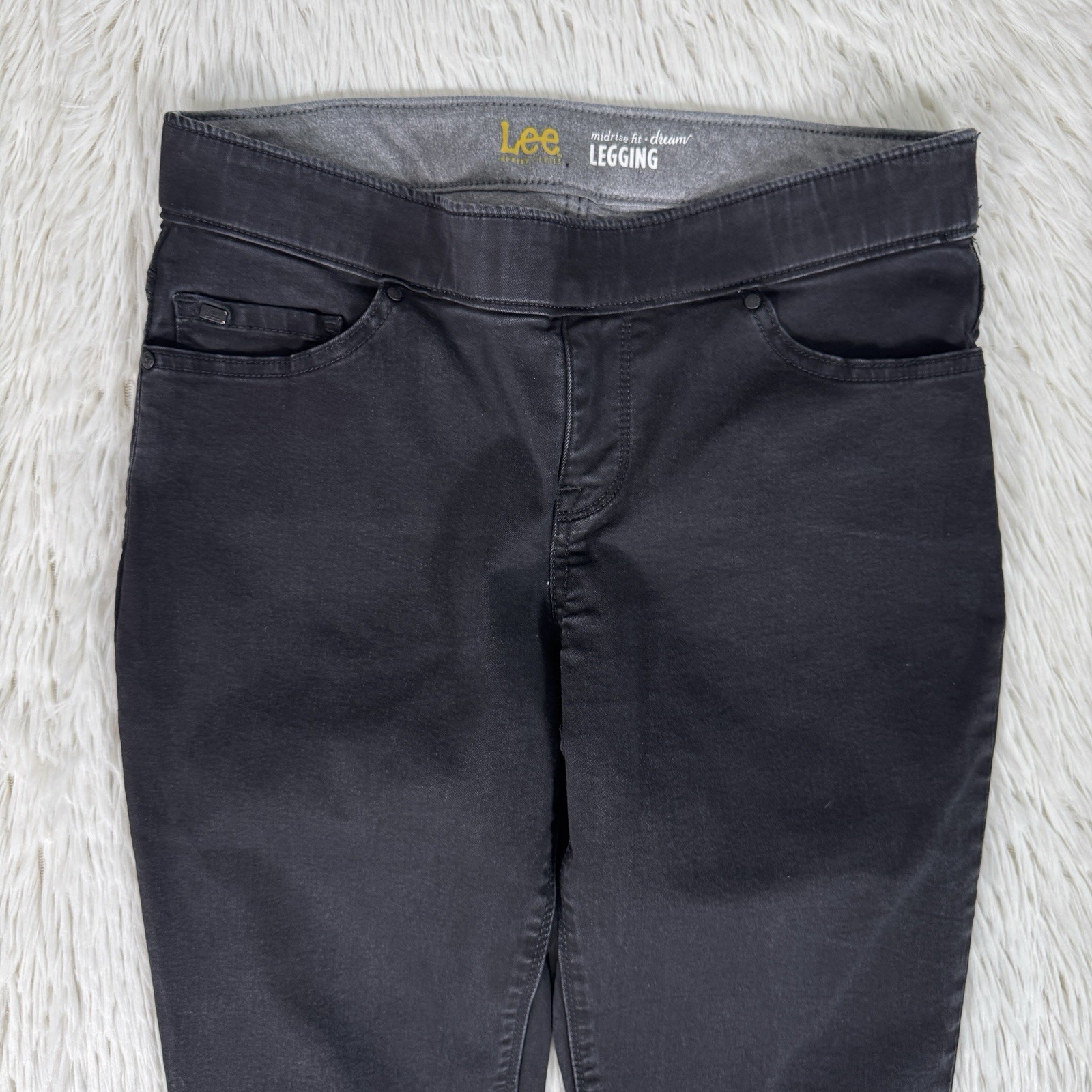 Lee Modern Series Black Mid-Rise Dream Legging Denim Jeans Women's Size 8M