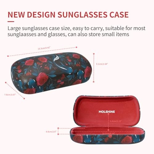 Hard Shell Sunglasses Case, Classic Large Glasses Case for Sunglass,