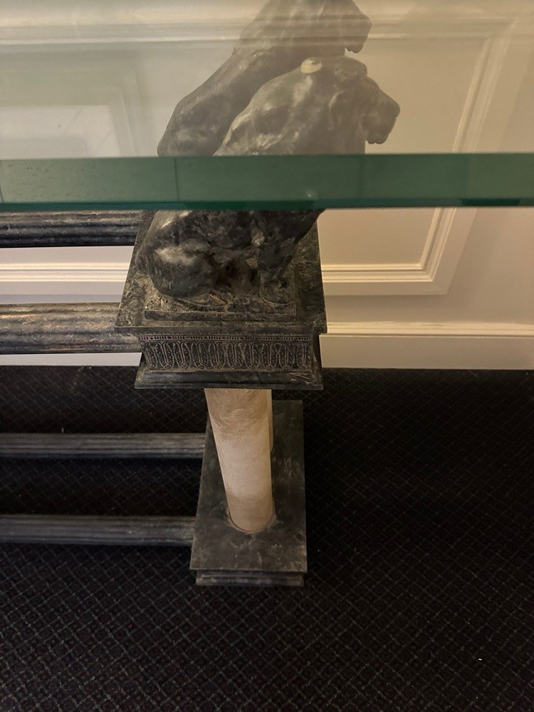 Mid 20th Century Black Lion Console Table