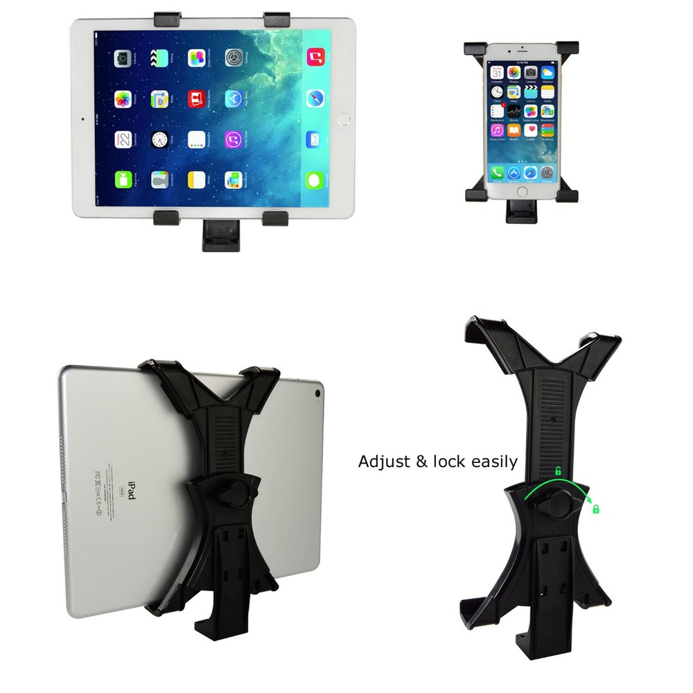 Tablet Tripod Mount Clamp Holder Bracket 1/4”Thread Adapter For 7-12" iPad Tab