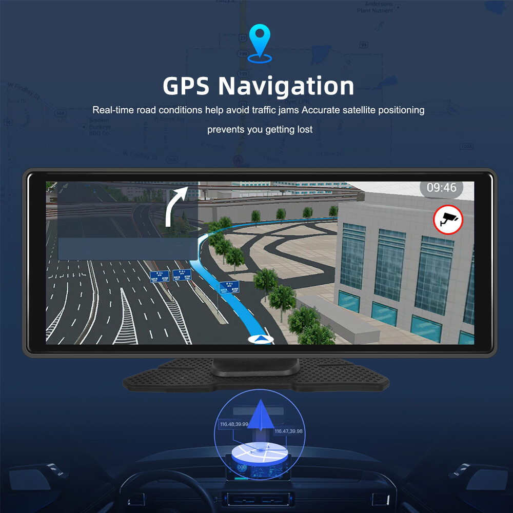 10.26" Portable Car Stereo Wireless IOS CarPlay/Android Bluetooth Touch Screen
