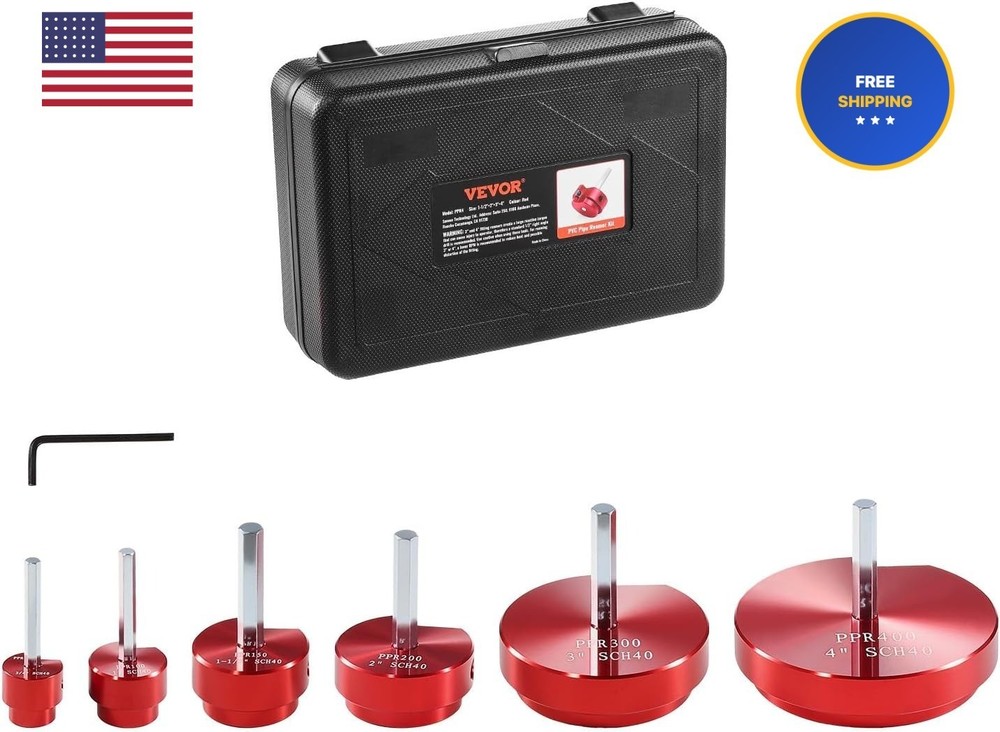 VEVOR 6Pcs PVC Pipe Reamer Kit, Plastic Pipe Fitting Socket Saver Kit, Includes
