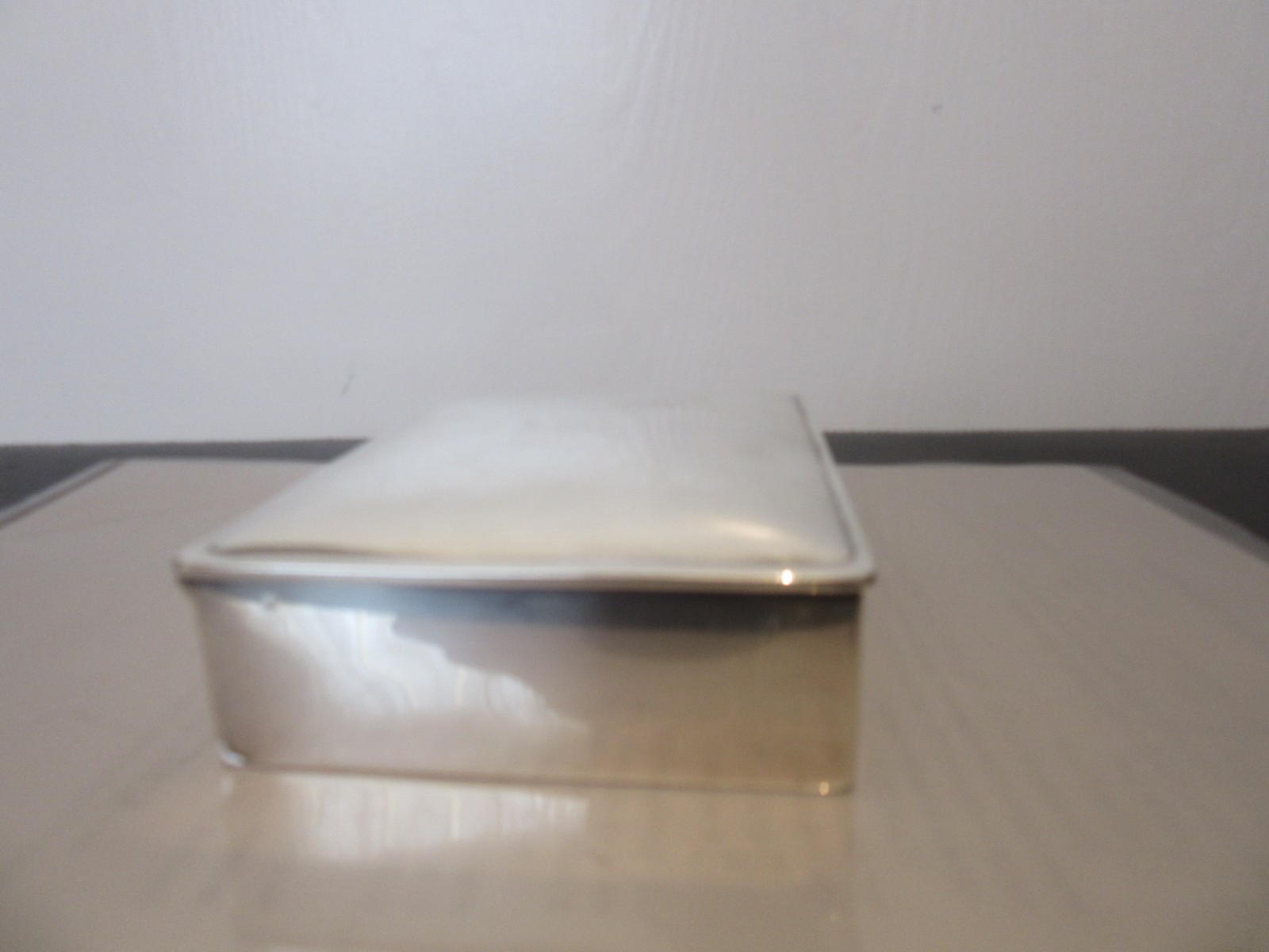 Antique Sterling Silver Cigarette Box Stamped Maker Mark Wood Lined 4.8 Oz