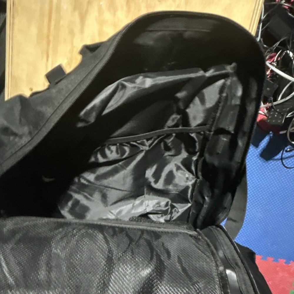 Black Nylon Tactical Backpack MOLLE Multiple Pockets Padded Straps