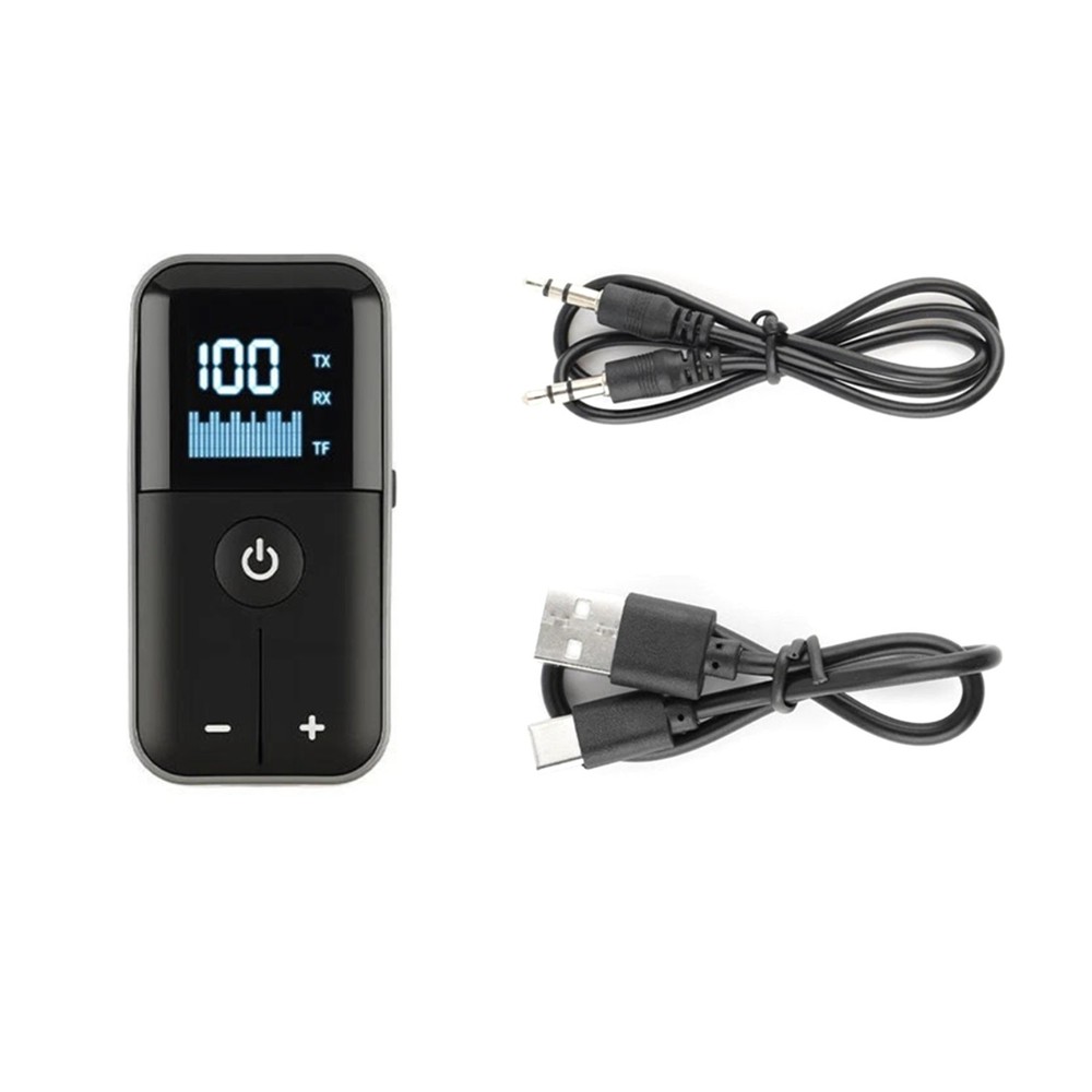Bluetooth 5.4 Transmitter and Receiver with Battery Indicator 3.5mm Aux Adapter