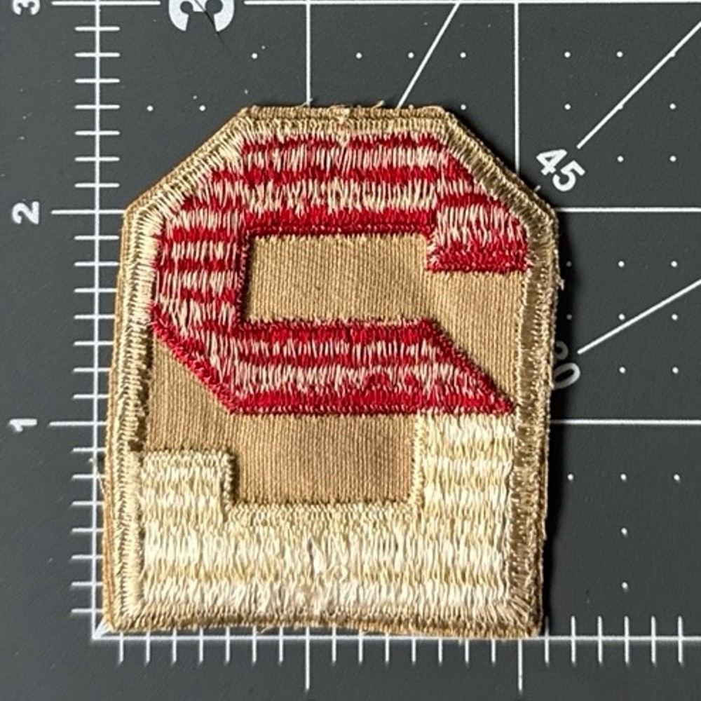 WW2 2nd Army Tan Linen Patch - #1002