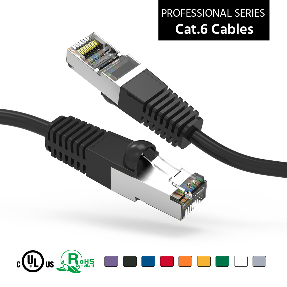 CAT6 SSTP Network Giga Lan Patch Ethernet Double Shielded 1/2FT TO 25'FT Cable