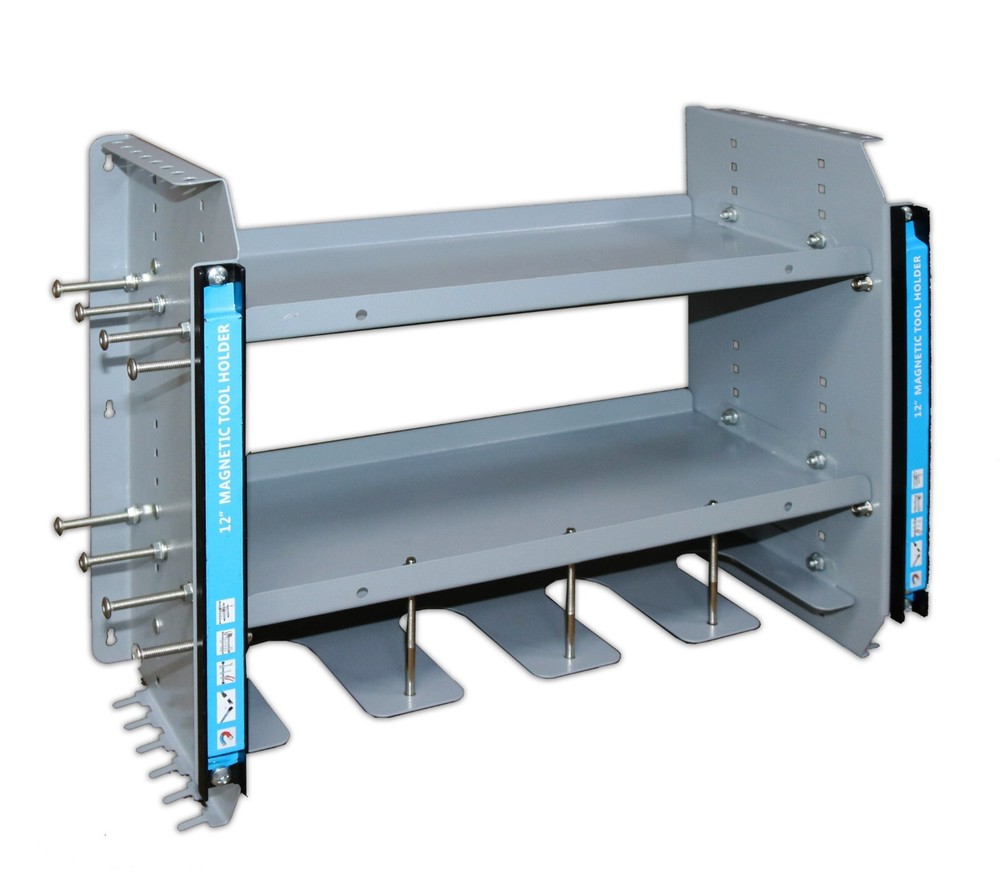 Multi-function Fixed Wall Type Three-layer Tool Rack w/12" Magnetic Strip 005821